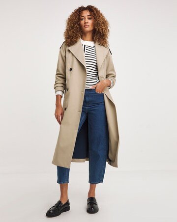Contrast Camel Trench Coat