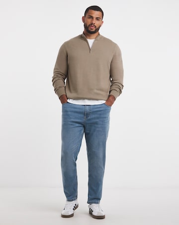 Tapered Fit Stretch Jeans Light Wash