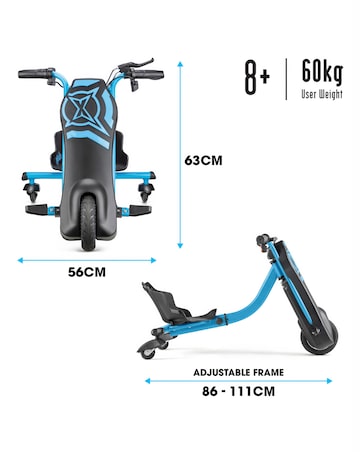 Xootz Cyclone Drift Trike 24V Lithium - Blue