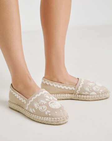 Jenner Embroidered Espadrille Shoes - Extra Wide Fit (EEE)