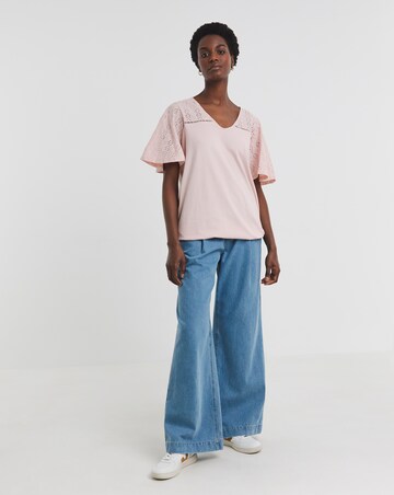 Blush Broderie Bubble Hem Top