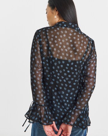 Georgette Frill Cuff Collar Blouse