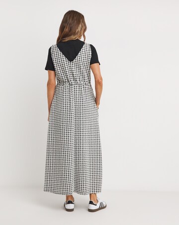 Check Jersey Pinafore Dress