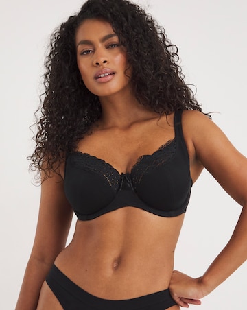 Pretty Secrets (2 Pack) Jane Full Cup Cotton Rich Bras (C-L) Black/White