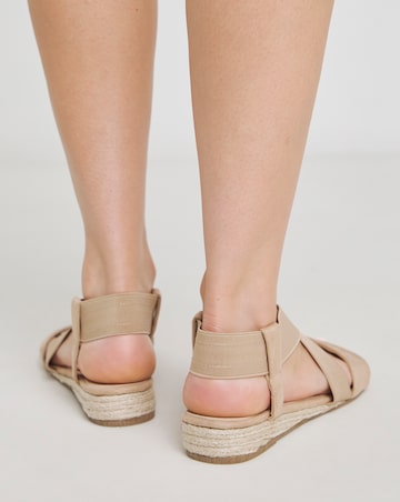 Dia Elasticated Low Wedge Espadrilles - Extra Wide Fit (EEE)