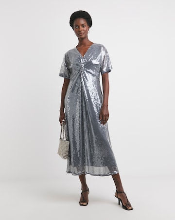 Sequin Twist Front Dress