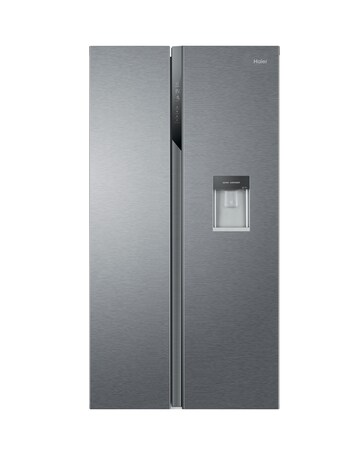 Haier Series 3 HSR3918EWPG American Fridge Freezer Non-Plumbed Silver + Install