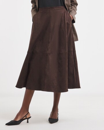 Suedette Midi Circle Skirt