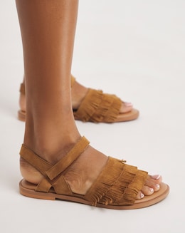 Joe Browns Tassel Fringe Sandals Extra Wide Fit