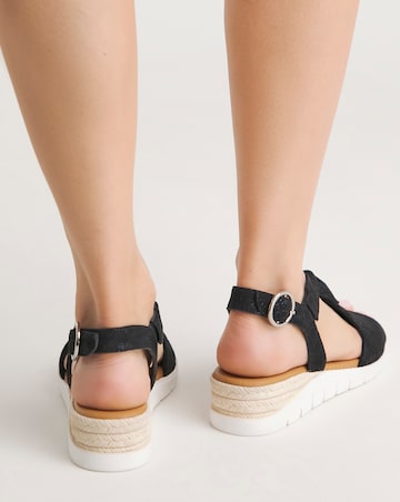 Beau Leather Crossover Sandal Wide E Fit