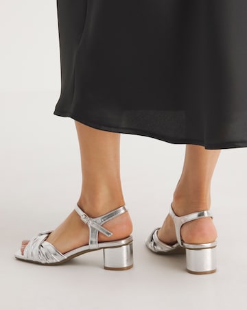 Clovis Twist Flexible Sole Block Heeled Sandals - Wide Fit (E)