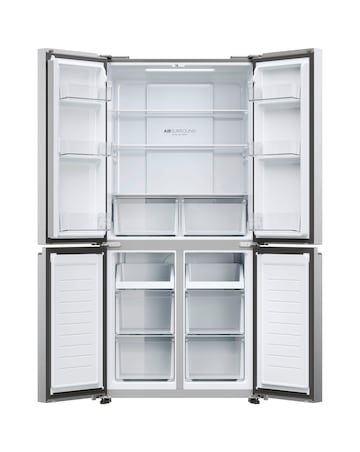 Haier Cube 83 Series 3 HCR3818ENMG American Fridge Freezer Silver + Install