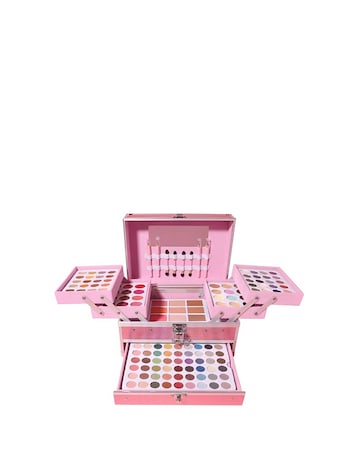 Q-KI Showstopper Pink Cantilever Vanity Makeup Case