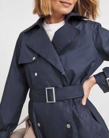 Navy Coated Trench Coat
