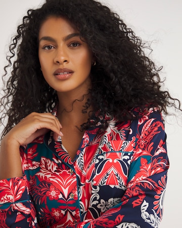 Stretch Satin Button Through Pyjama Set