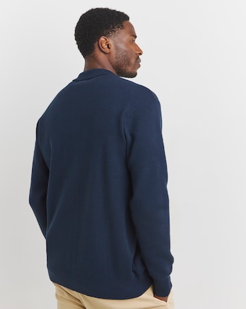 Navy Soft Touch Collared Cardigan