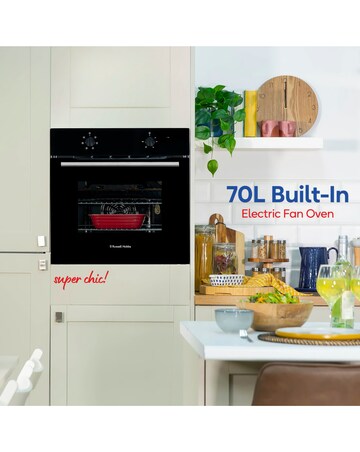 Russell Hobbs RHFEO7004B 70L Built-In Single Electric Fan Oven - Black