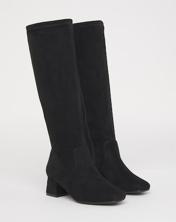 Claudia Block Heel Knee Boots - Extra Wide Fit (EEE) Super Curvy/Curvy Plus Calf