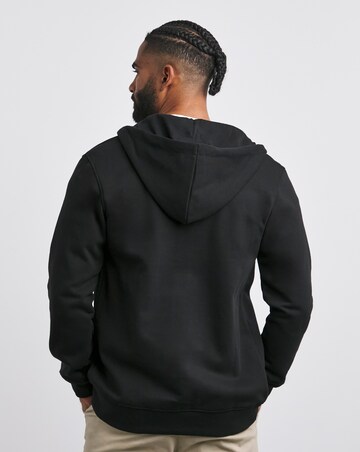 Full Zip Hoodie Long- Black
