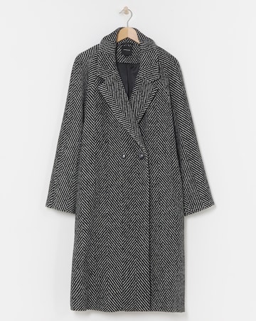 Double Breasted Herringbone Coat
