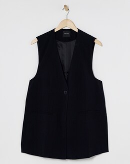 Black Longline Waistcoat