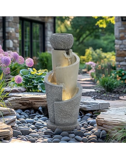 Charles Bentley 3 Tier Cascading Spiral LED Water Feature