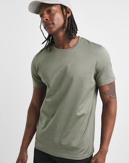 Premium Mercerised Supima Cotton T-Shirt Long Length- Khaki