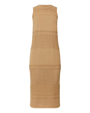 Tan Crochet Midaxi Dress