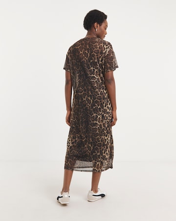 Printed Mesh T-Shirt Dress