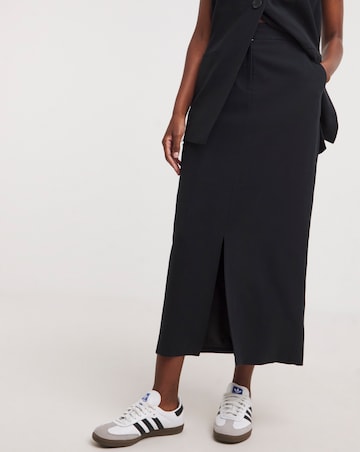 Black Split Front Pencil Skirt