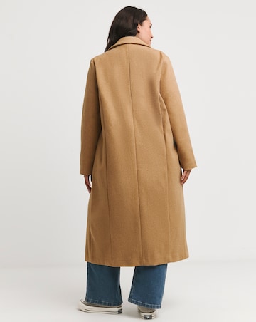 Camel Single Breasted Unlined Coat