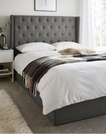 Allegra Winged Fabric Ottoman Bedframe