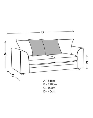 Missy Chenille 3 Seater Sofa