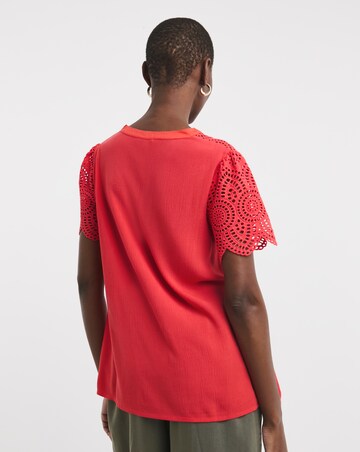 Crinkle Crochet Trim Top