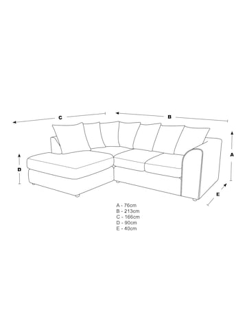 Chicago Crushed Velvet Left Hand Corner Chaise Sofa