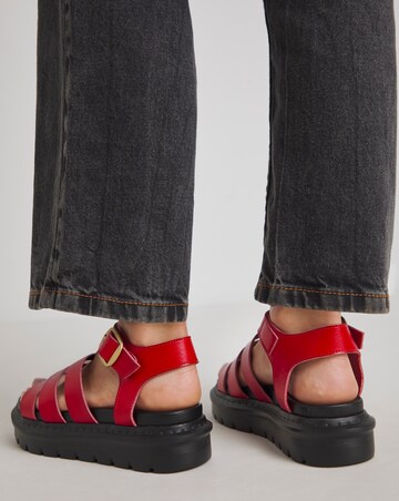 Heavenly Feet Saffron Fisherman Chunky Sandals Ex Wide Fit