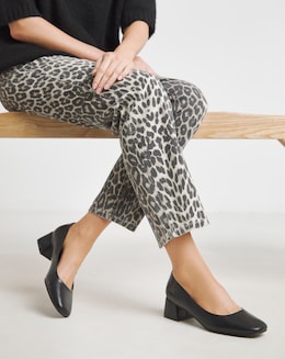 Heavenly Soles Catherine Low Block Heel Court Shoes - Wide Fit (E)