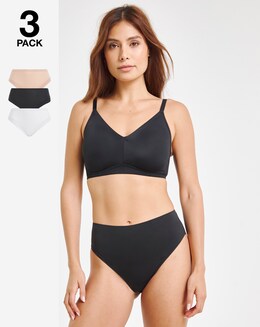 Pretty Secrets (3 Pack) Full Fit Modal Knickers Black/White/Almond
