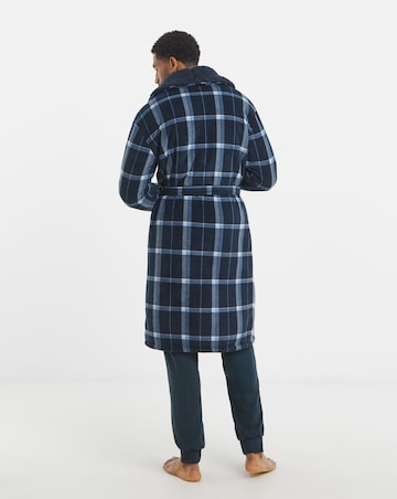 Check Bonded Fleece Dressing Gown