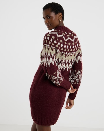 Berry Fairisle Jumper Dress