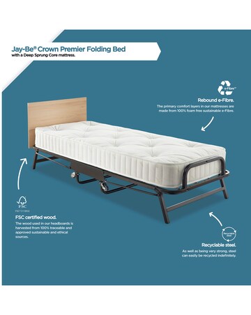 Jay-Be Crown Premier Folding Bed with Deep Sprung Mattress - Single