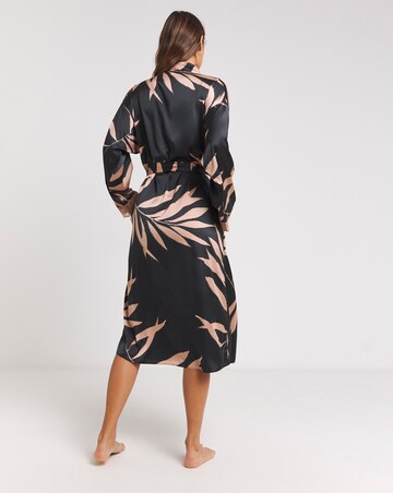 Figleaves Stretch Satin Lace Kimono Gown