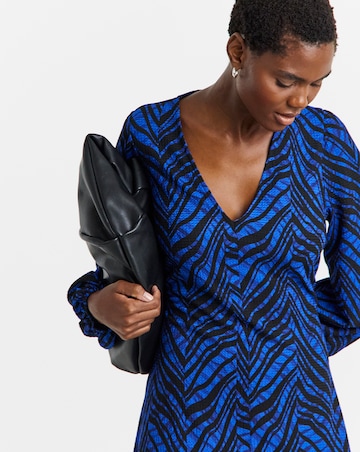 Long Sleeve Textured Jersey Dress