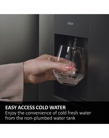 Haier Cube 83 HCR3818ENMG Total No Frost American Fridge Freezer - Silver