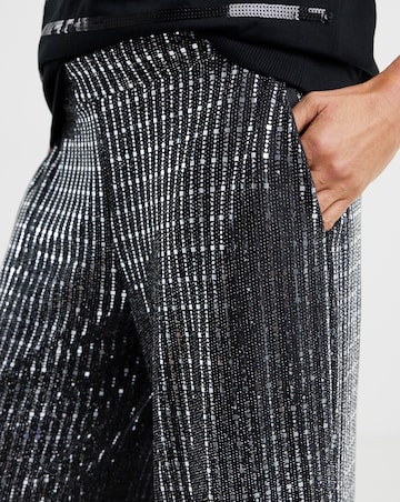 Silver Hot Fix Wide Leg Trouser