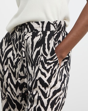 Mono Print Cropped Wide Leg Culotte