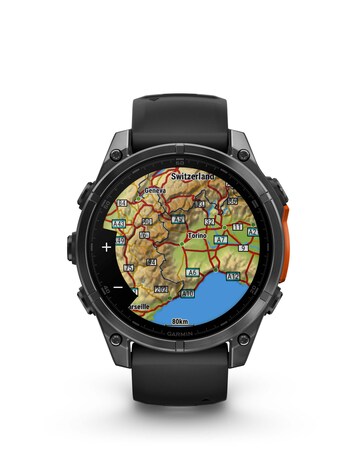 Garmin Fenix 8 47mm Amoled Smart Watch - Slate Grey with Black Silicone Band