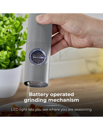 Tower Rechargeable Salt & Pepper Mill Grey