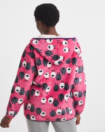 Joe Browns Sheep Print Zip Up Lounge Cardigan