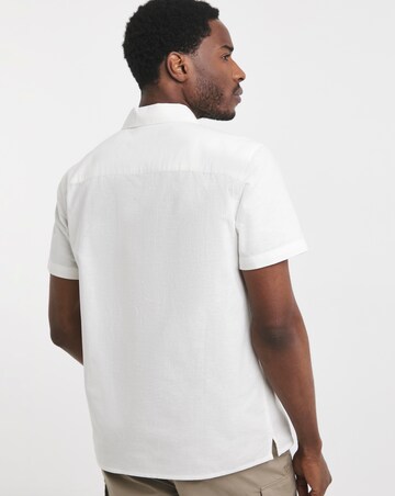 Short Sleeve Revere Collar Linen Shirt